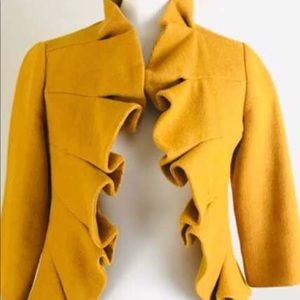 Gold Anthropologie Tabitha wool jacket size 4